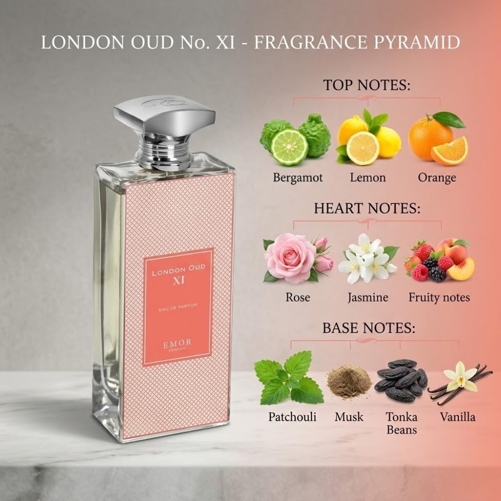 Emor London Oud No. XI Eau De Parfum 125ml Long Lasting Floral Vanilla Perfume for women