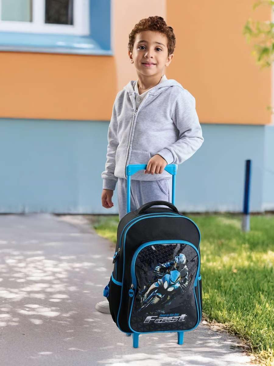 Trolley Backpack Set (5 Pcs) – 16" Racing Motorbike School Bag