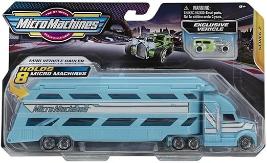 Micro Machines - Blue Mini Vehicle Hauler With 1 Exclusive Vehicle