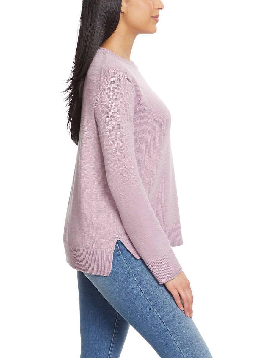 SIZE: L - Ella Moss Women's Crewneck Pullover Sweater (US, Alpha, Small, Regular, Regular, Purple)