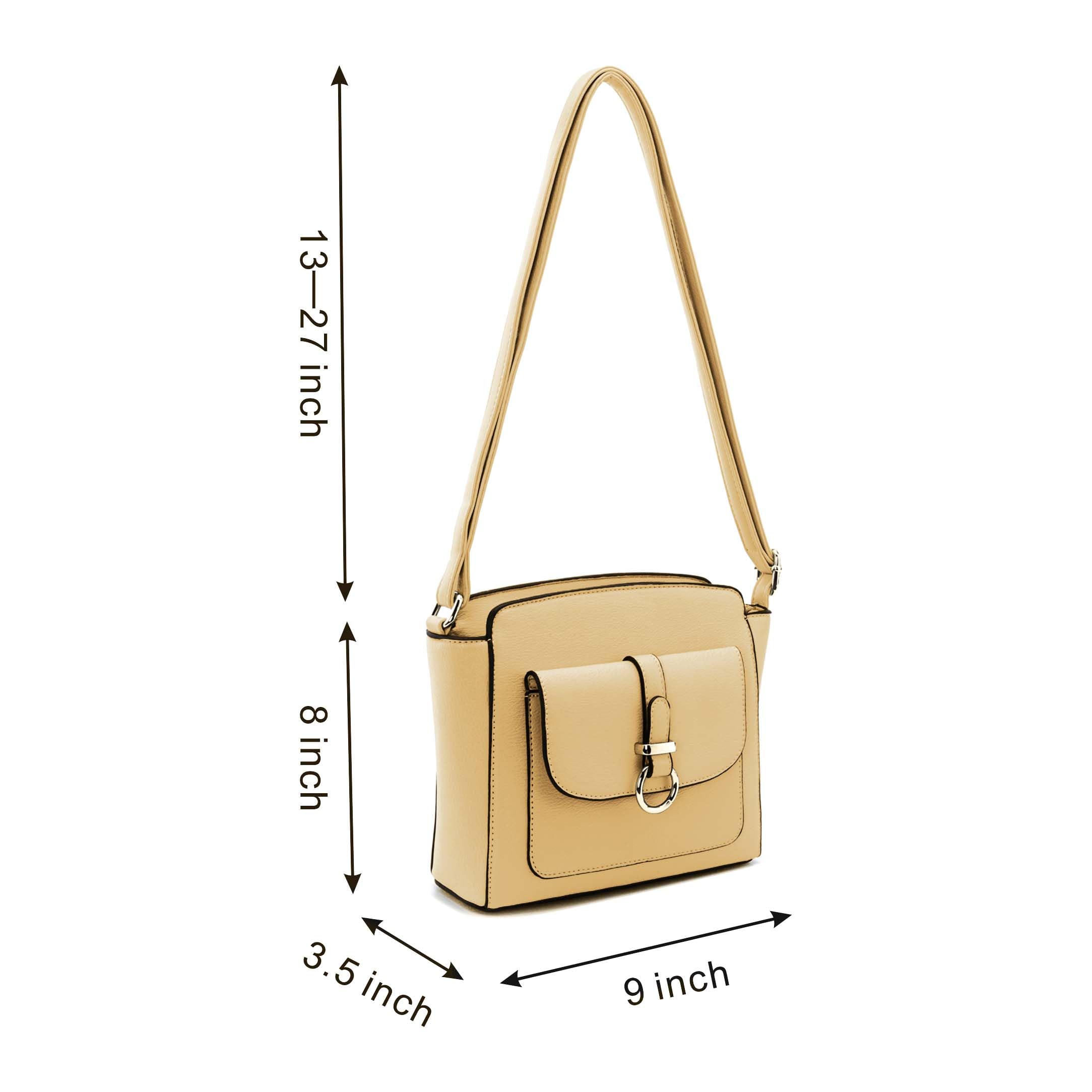 LA TERRE Lightweight Medium Crossbody Bags for Women, Small Crossbody Handbags Vegan Leather Shoulder Bag Purses