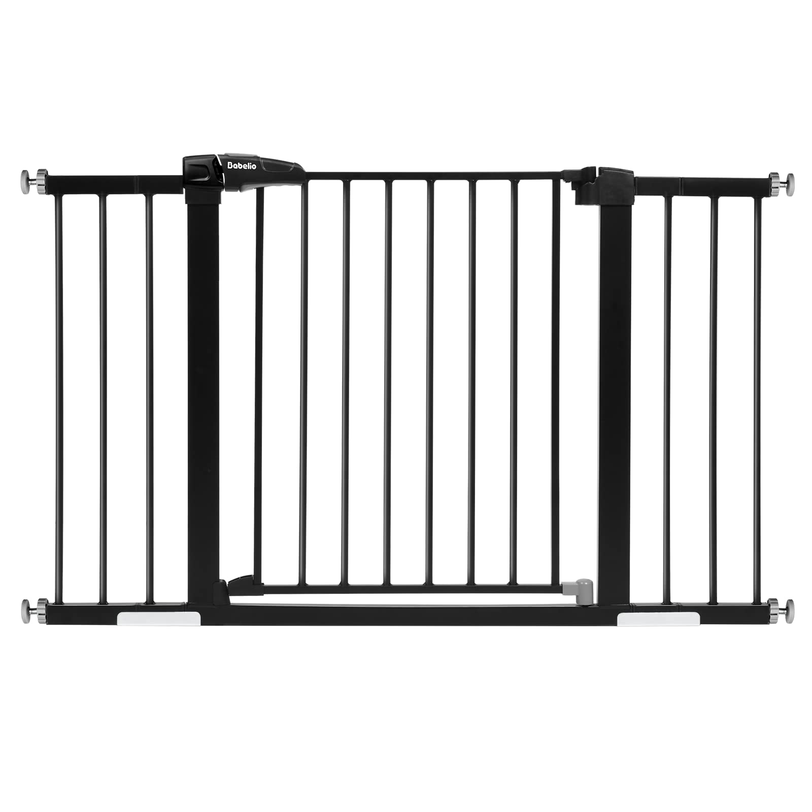 BABELIO Mom's Choice Award Winner- Metal Baby Gate, 29-48'' Wide Pet Gate, Walk Thru Child Safety Gate with Door, Pressure Mounted Dog Gate for Doorways & Stairs, with Y Spindle Rods