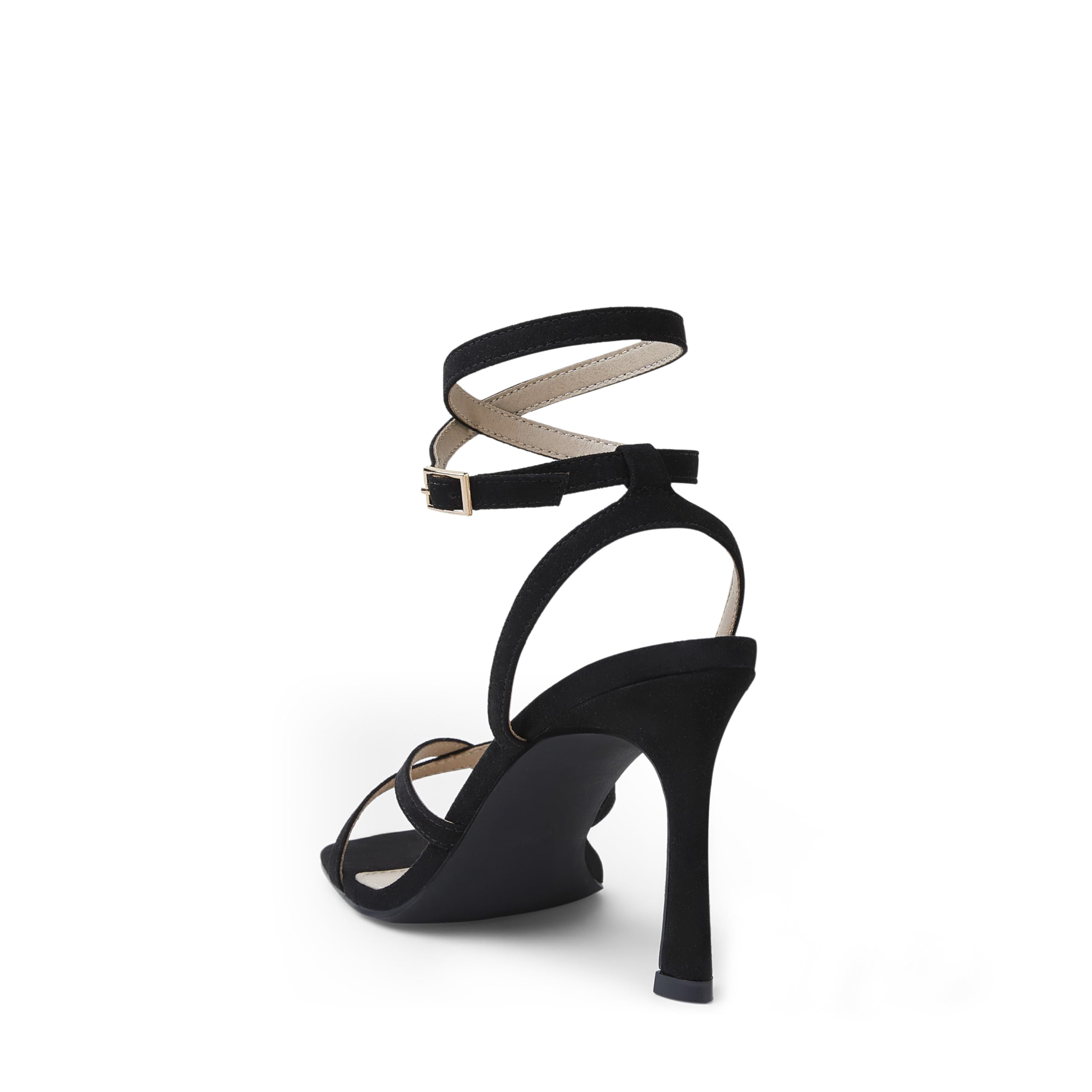 SIZE: 39.5 - Arromic High Heels for Women Strappy Stilettos Heels Square Open toe Heeled Sandals Buckle Ankle Strap Heels Sexy Wedding Dress Heels Shoes - 3inch Black
