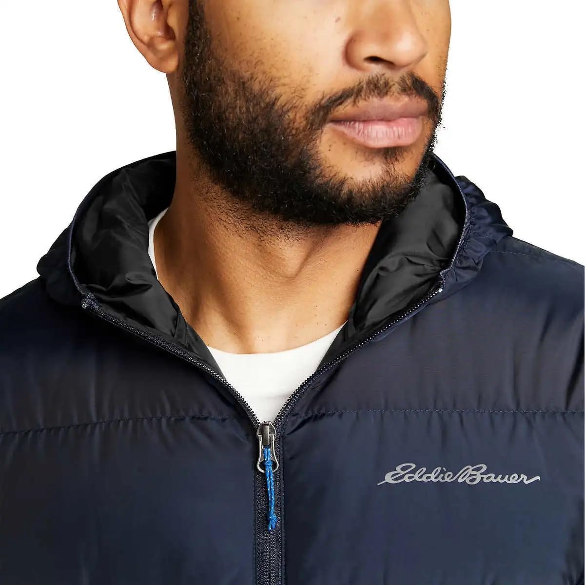 SIZE: L - Eddie Bauer MenÃ¢â‚¬â„¢s Hooded Down Jacket (US, Alpha, Large, Regular, Regular, Blue)