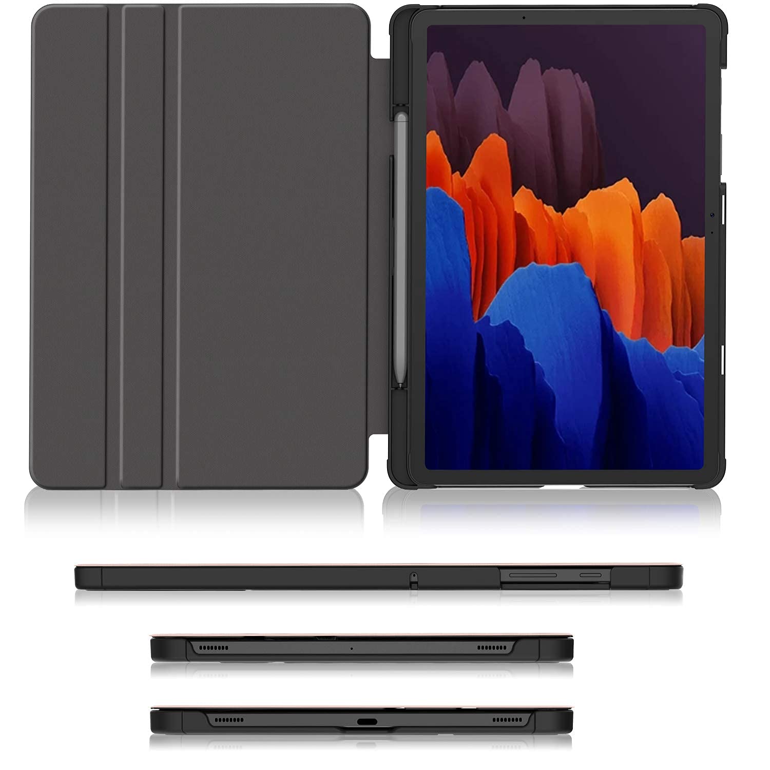 Soke Samsung Tab S7 Plus 12.4''case [-T970/T975/T976/T978] with S Pen Holder, Pink