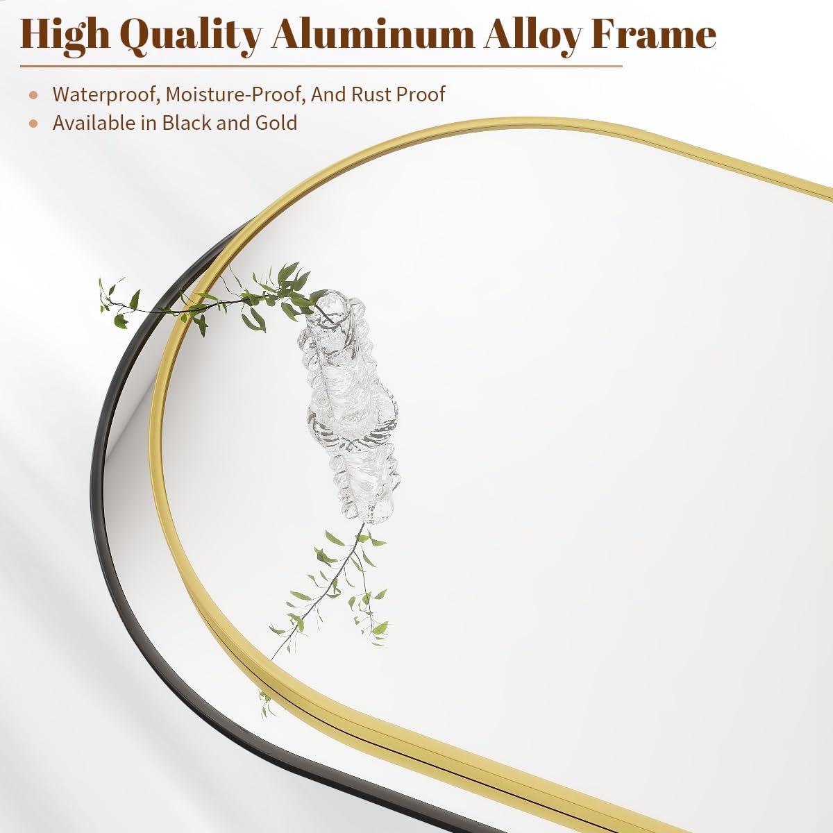 BEAUTYPEAK 20"x30" Arch Bathroom Mirror, Wall Mounted Vanity Metal Frame Mirror for Bedroom, Entryway, Living Room, Black