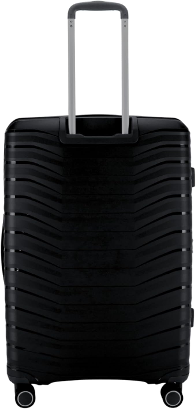 Pierre Cardin Unbreakable Luggage,Expandable Zipper,4 Spiner Whels, Set of 4 PCS Black