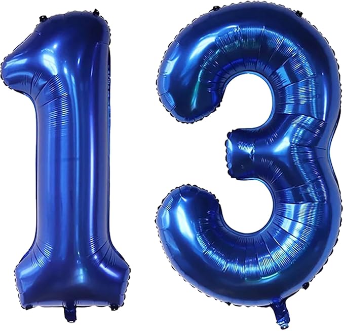 40-Inch Navy Blue Number 13 Foil Balloons – Giant Helium Balloons for 13th Birthday Party Decorations, Anniversary, Wedding, Engagement, Bridal Shower & Photo Props – Large Mylar Balloons (Number "13")