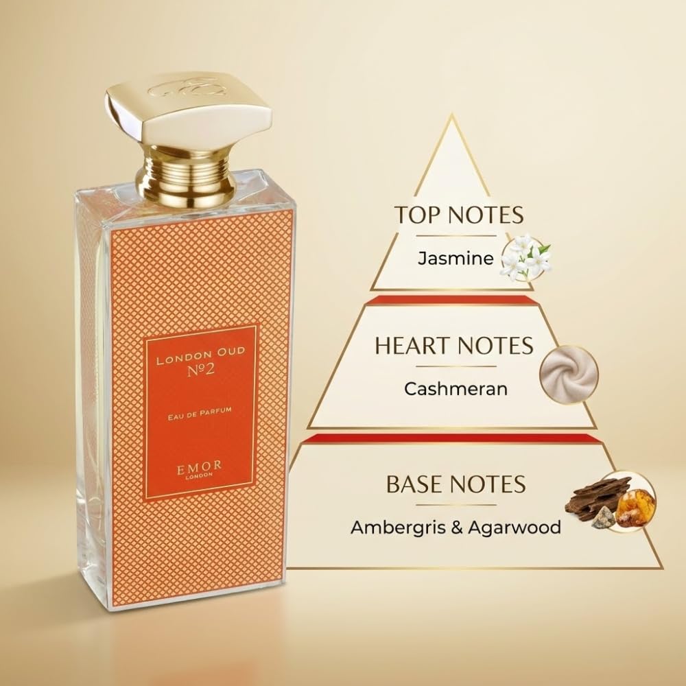 EMOR Eau de Parfum London Oud No. 2 125ml – Long-Lasting Woody Aquatic Fragrance for Men with Citrus Marine Notes