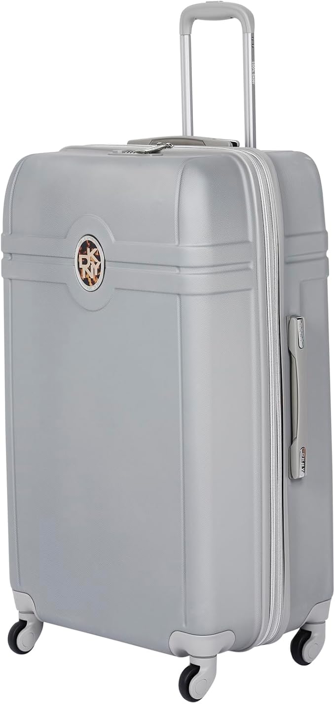 DKNY Charm Silver Luggage Expandable Lightweight Spinner Suitcase with TSA Lock Luggage