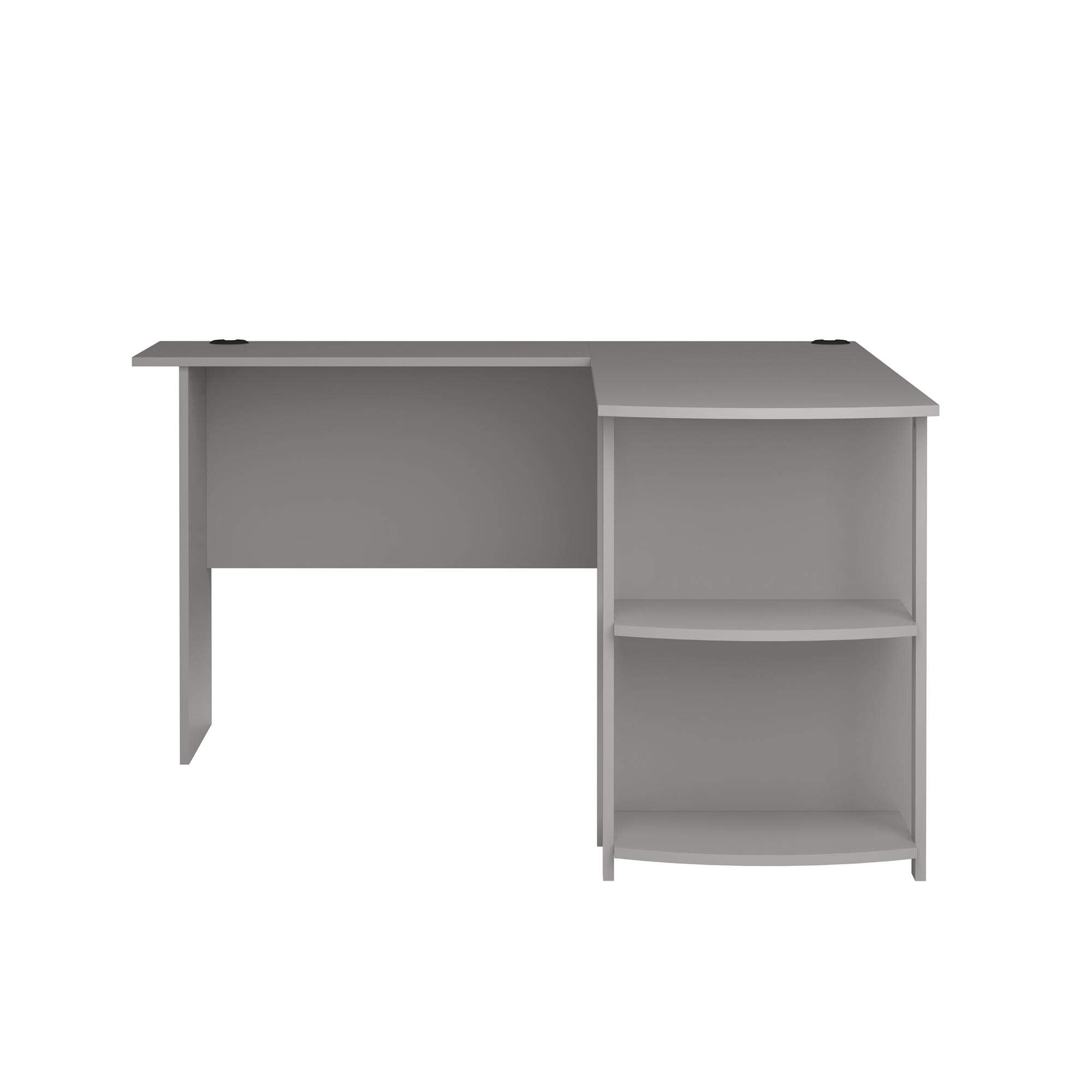 Ameriwood Home Dakota L-Desk with Bookshelves, Dove Gray