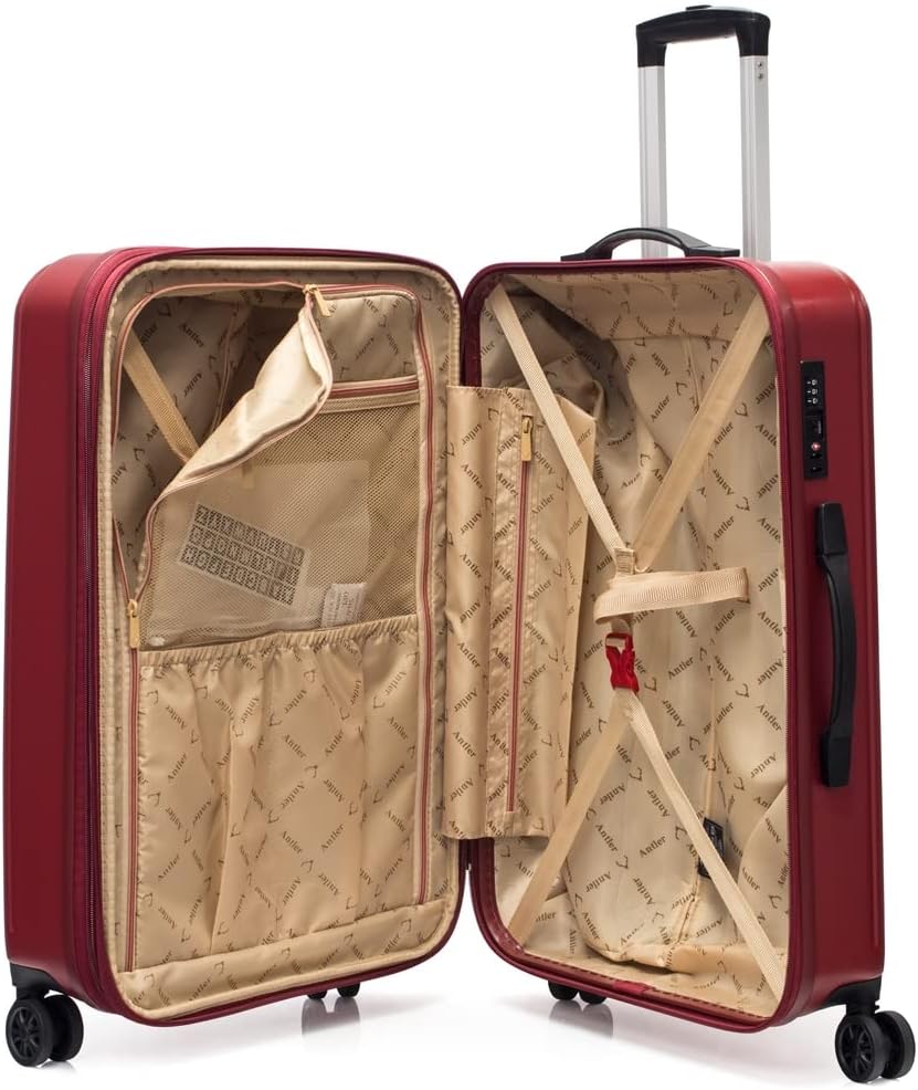 ANTLER Merida Luggage Lightweight TSA Approved unisex suitcase for travel, from UK (Set of 2, Red)