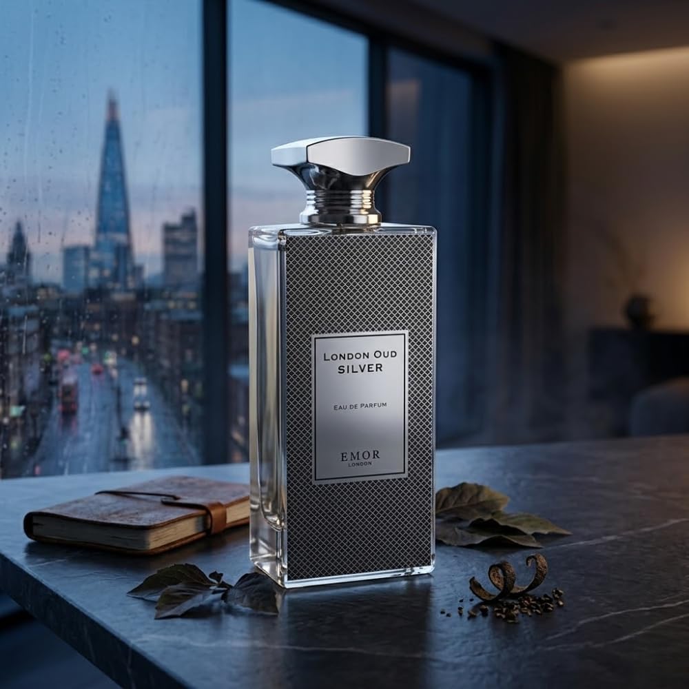 Emor Eau de Parfum Oud Silver from London 125ml – Long-Lasting Woody Leather Fragrance for Men