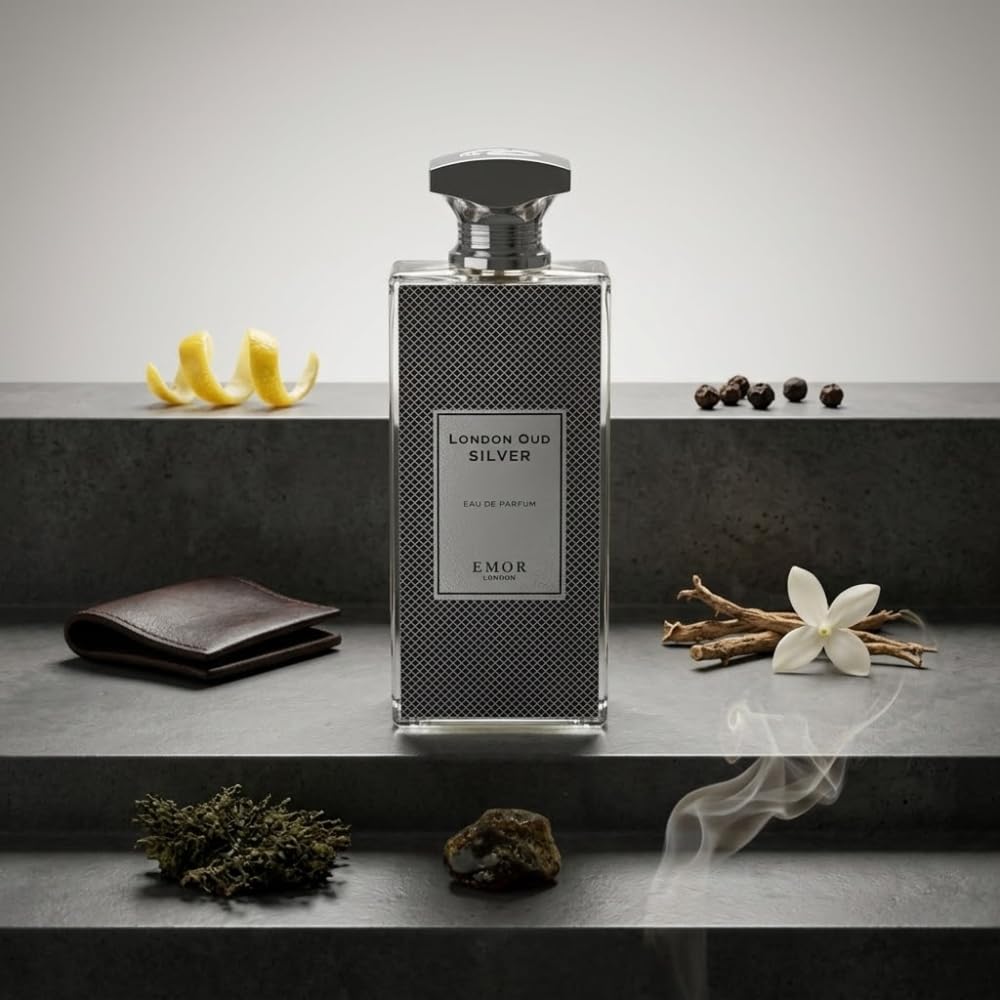 Emor Eau de Parfum Oud Silver from London 125ml – Long-Lasting Woody Leather Fragrance for Men