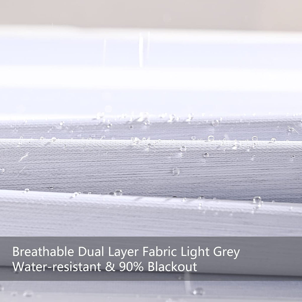 Persilux Blackout Zebra Blinds Dual Layer Roller Shades (91.44 W x 182.88 cm H, Light Grey)