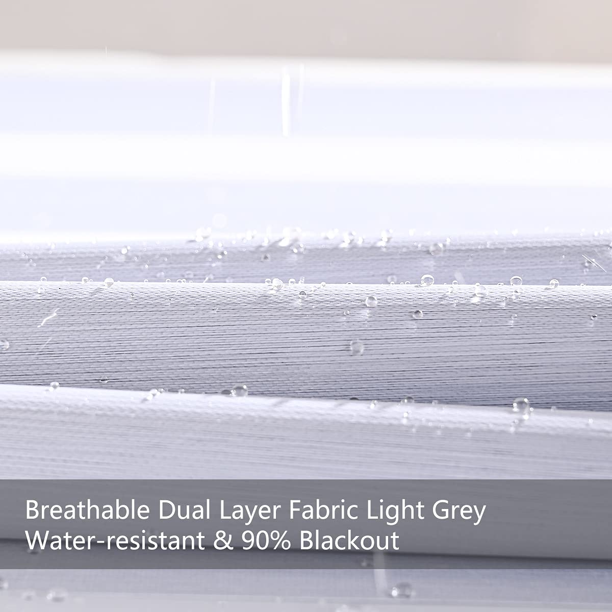 Persilux Blackout Zebra Blinds Dual Layer Roller Shades (91.44 W x 182.88 cm H, Light Grey)