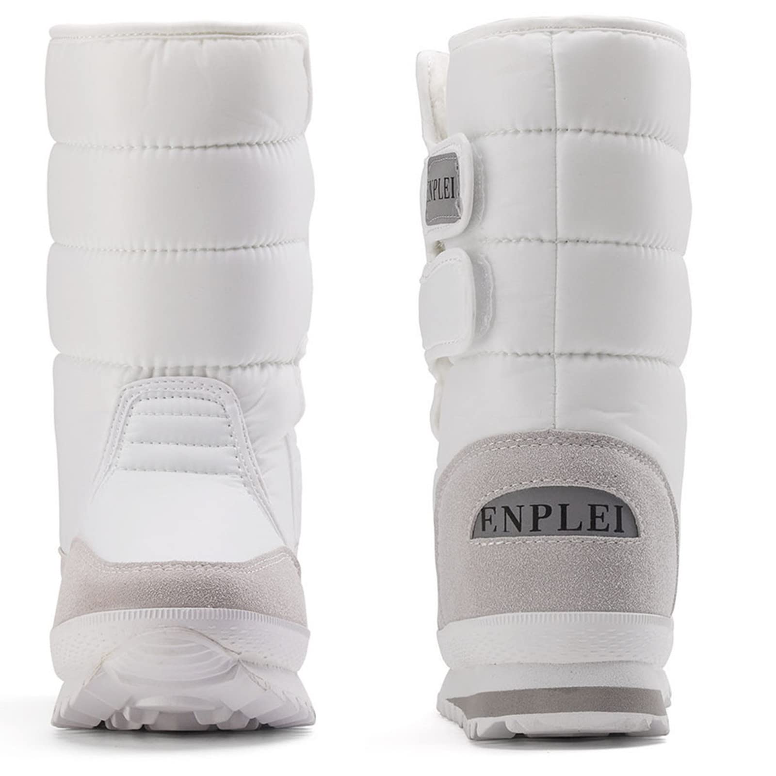 SIZE: 40 - DADAWEN Women's Waterproof Frosty Snow Boot, White