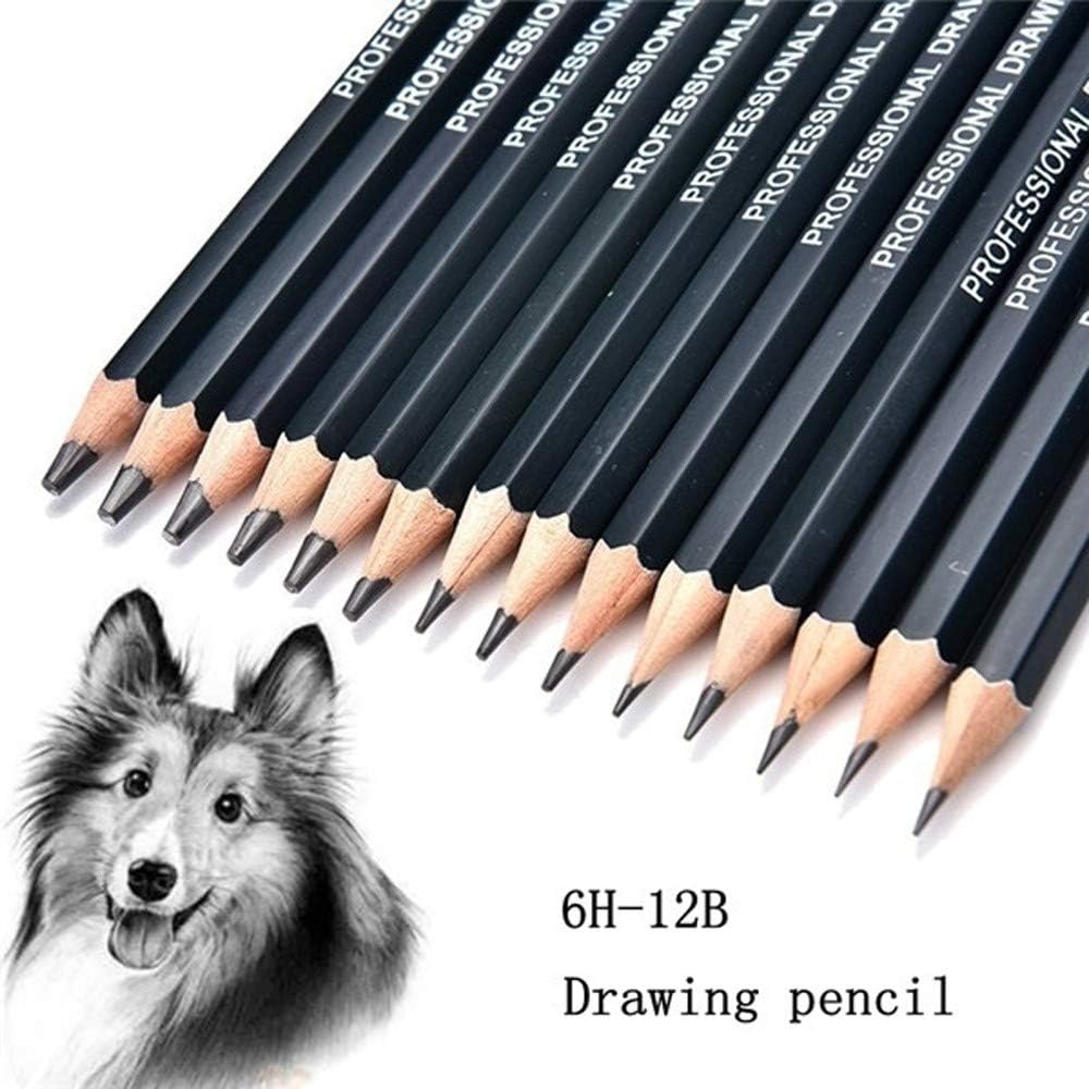 Flamingo Sketching Grade Pencil Set - Black (12-Pack)