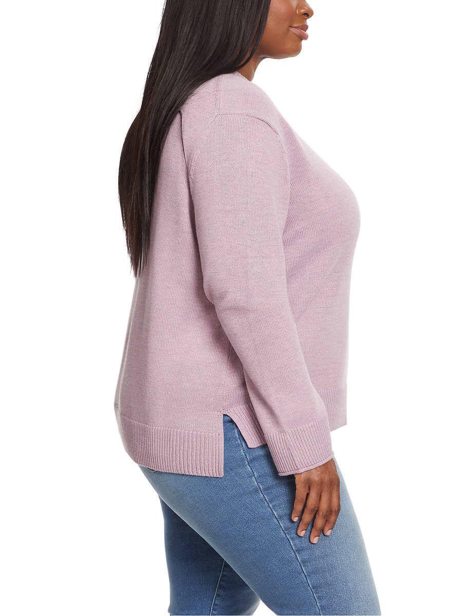 SIZE: L - Ella Moss Women's Crewneck Pullover Sweater (US, Alpha, Small, Regular, Regular, Purple)