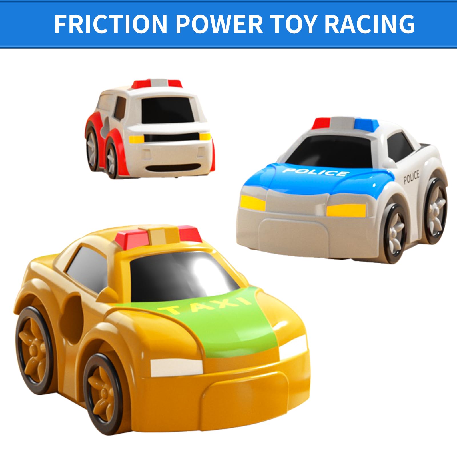 TEMI Kids Race Track Toys for Boy Car Adventure Toy for 3 4 5 6 7 Years Old Boys Girls, Puzzle Rail Car, City Rescue Playsets Magnet Toys w/ 3 Mini Cars, Preschool Educational Car Games Gift Toys