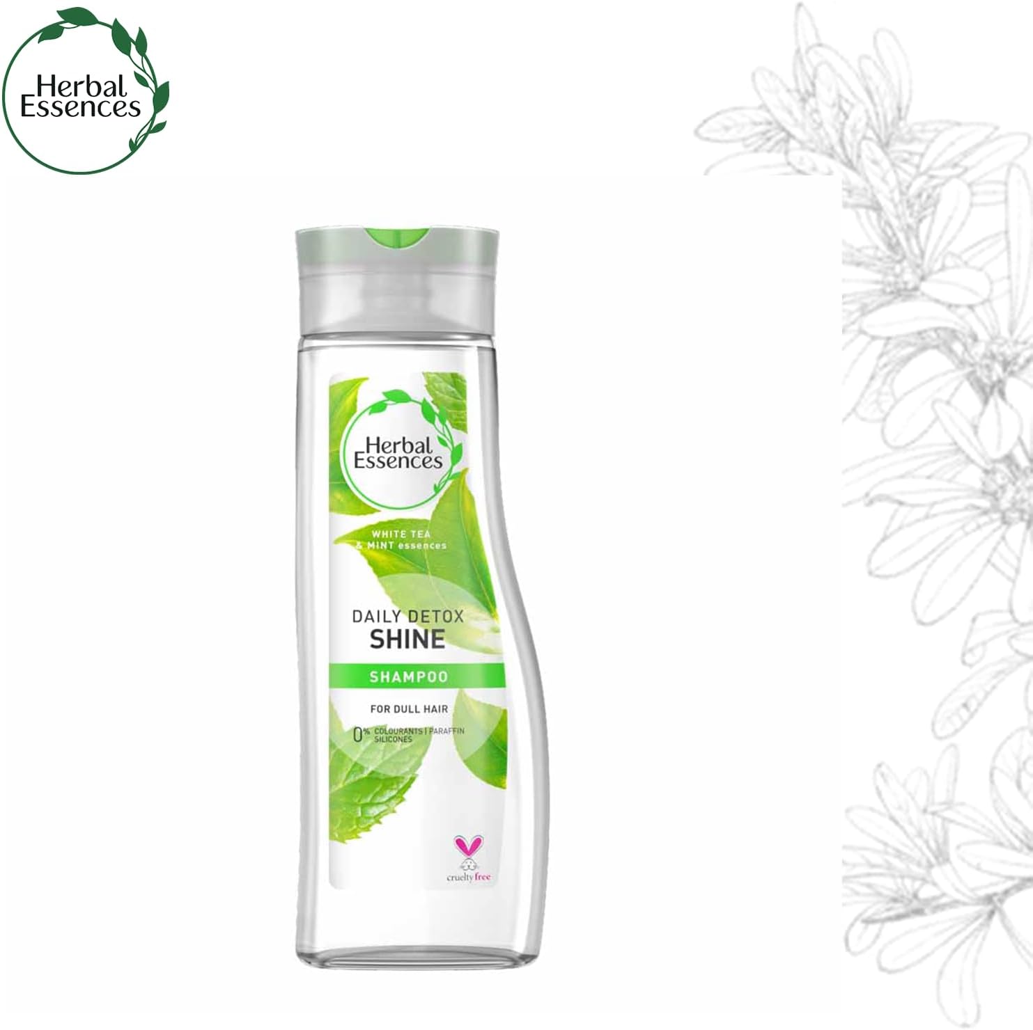 Herbal Essences Daily Detox Shine White Tea and Mint Shampoo, 400 ml