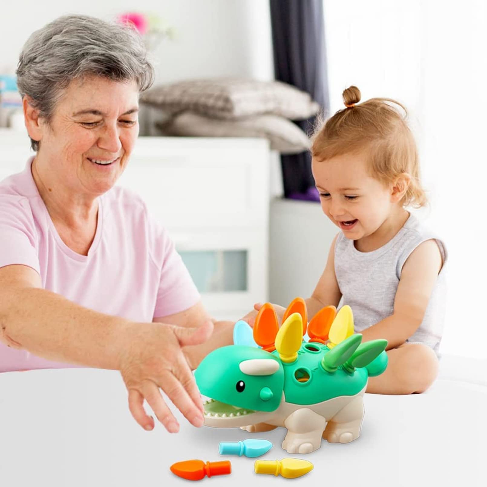 SEALED SPIKE Dinosaur Fine Motor Skills Toys for Toddlers Age 1-3 Years, Toddler Dinosaur Games, Dinosaur Plugging Toy Fine Motor Skills,Dino Toy Color & Number (Dinosaur Fine Motor Skills)