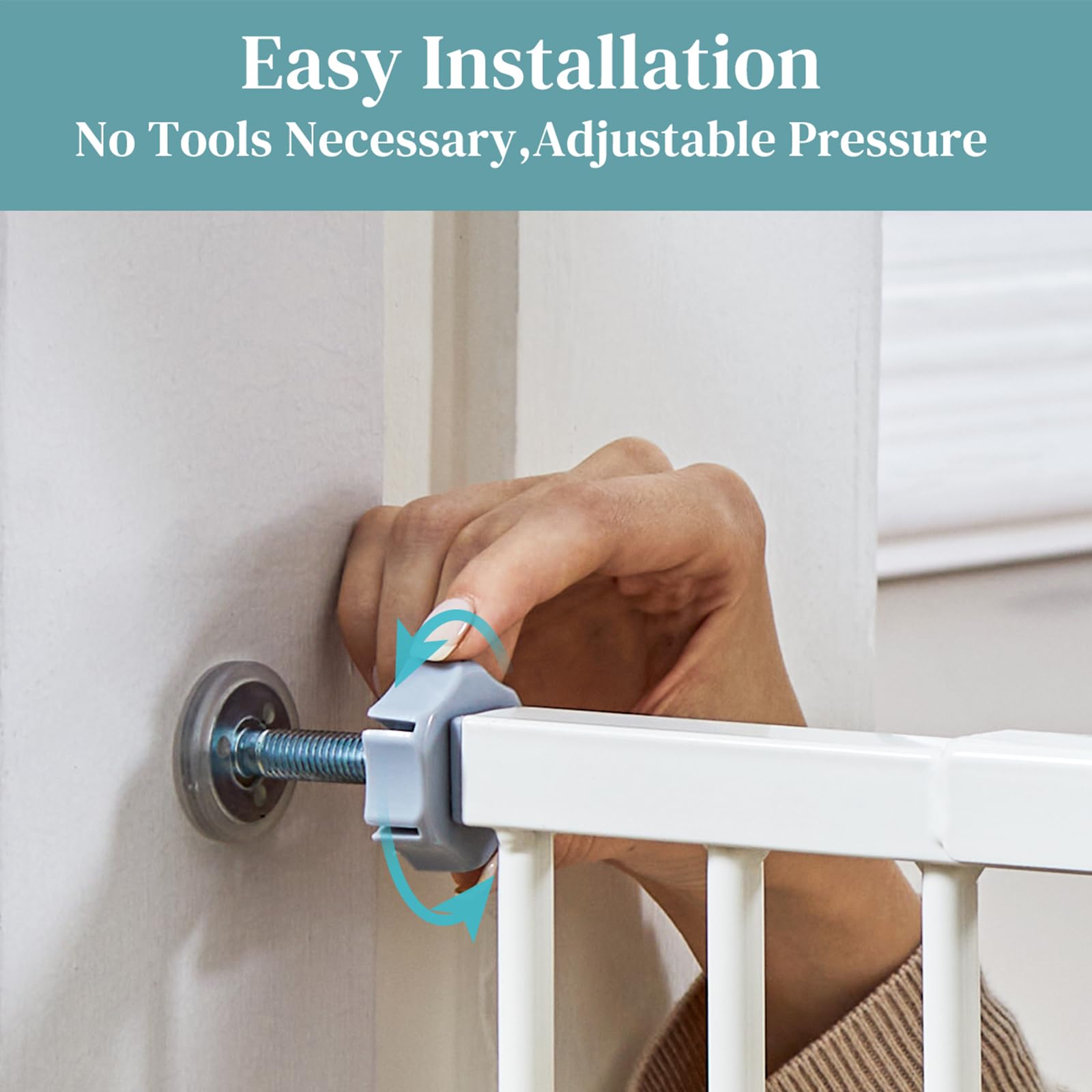InnoTruth Wide Baby/Pets Gate , Auto Close Pet Gate 29Ã¢â‚¬Â_x009d_ to 39.6Ã¢â‚¬Â_x009d_ Width with 30Ã¢â‚¬Â_x009d_ Height, Tall Safety Coverage for Stairs, Hallways, Bedrooms, Wall Pressure Mount, White
