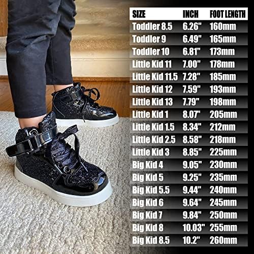 SIZE: 30 - Wooowyet Glitter Shoes Kids High Top Sneakers for Boys Girls Gift Party Birthday Christmas Halloween