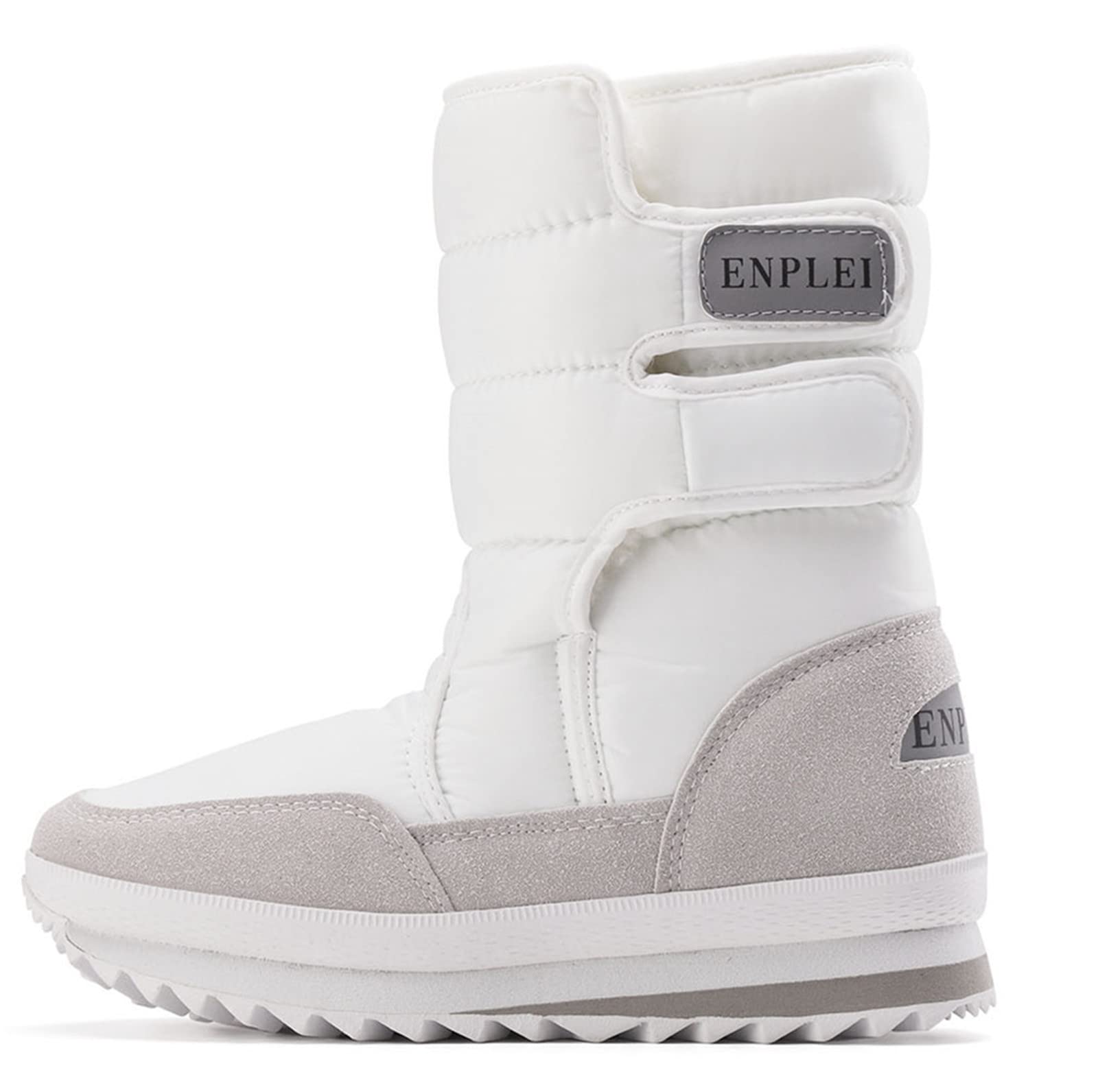 SIZE: 40 - DADAWEN Women's Waterproof Frosty Snow Boot, White
