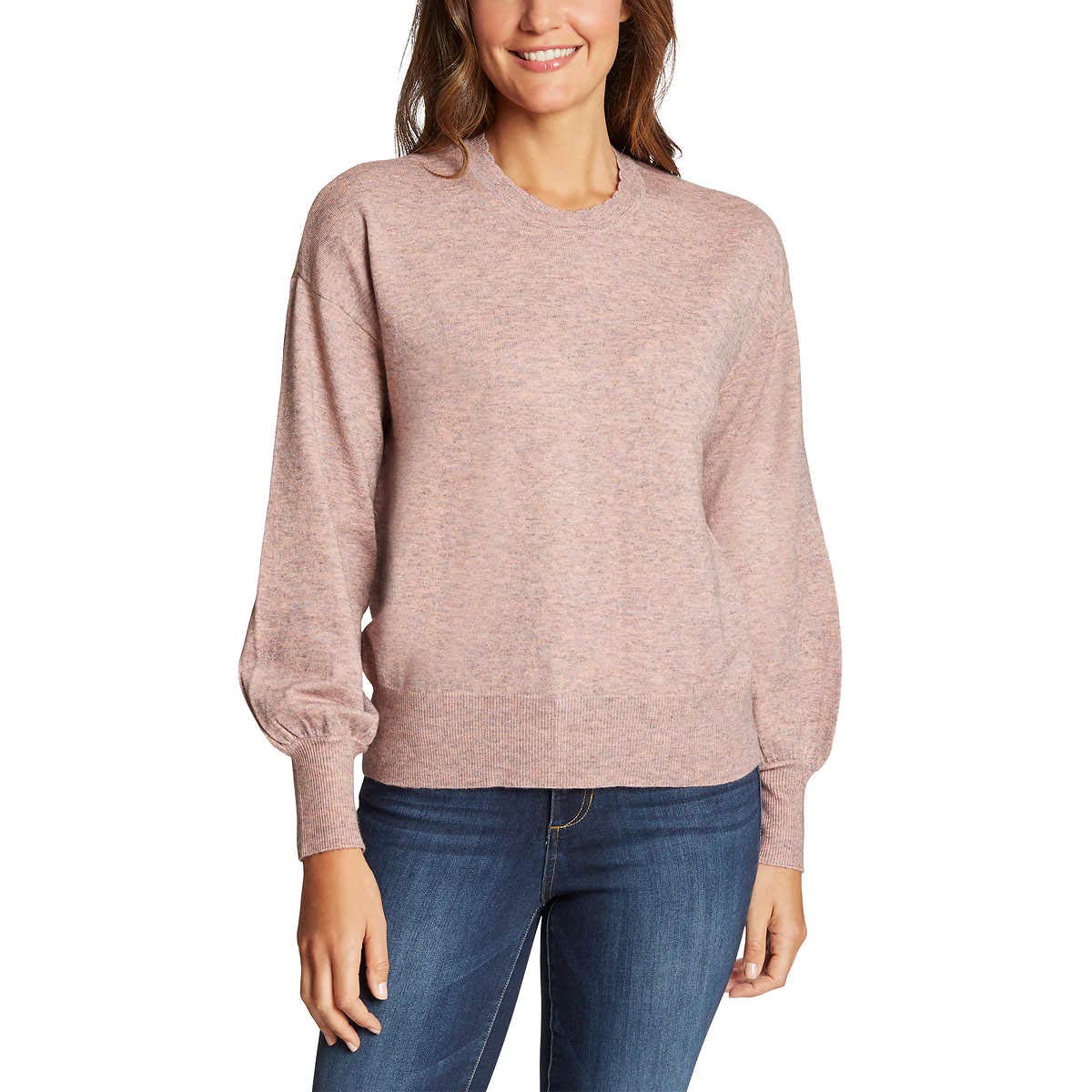 SIZE: XXL - Ella Moss Womens Puff Sleeve Sweater (Gardenia, XX-Large)