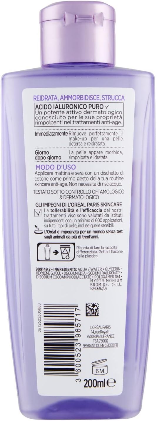 L'Oréal Paris Micellar Water Plumping Revitalift Filler, Anti-Aging Cleansing Action | 200 ml