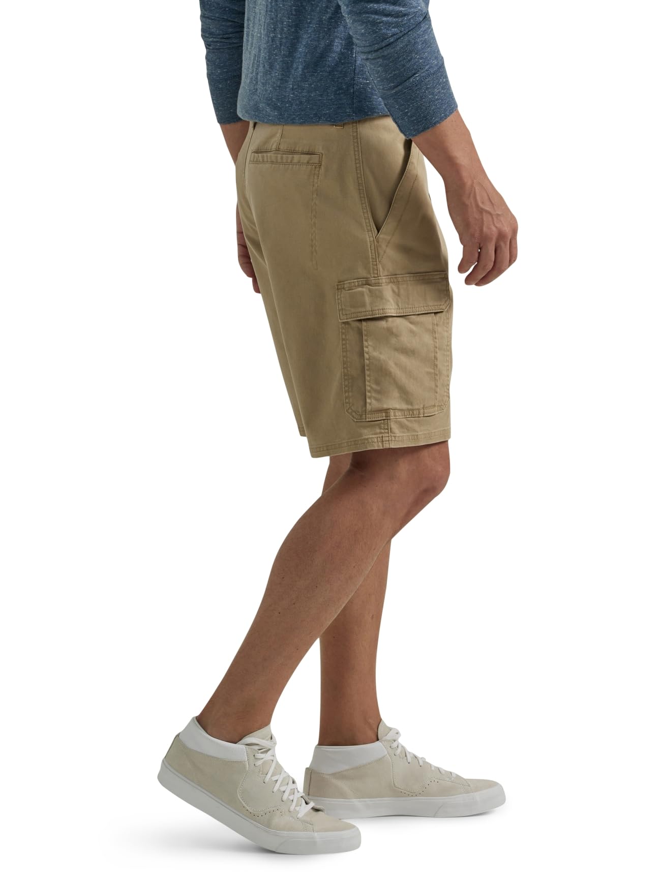 SIZE: 34 - Wrangler Authentics Men's Classic Relaxed Fit Stretch Cargo Short, Grain Twill