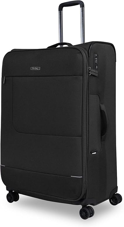 Pierre Cardin Airlite Luggage Ultra Lightweight suitcase for travel,TSA Approved, Anti Theft Double Zipper, Black, Set of 3