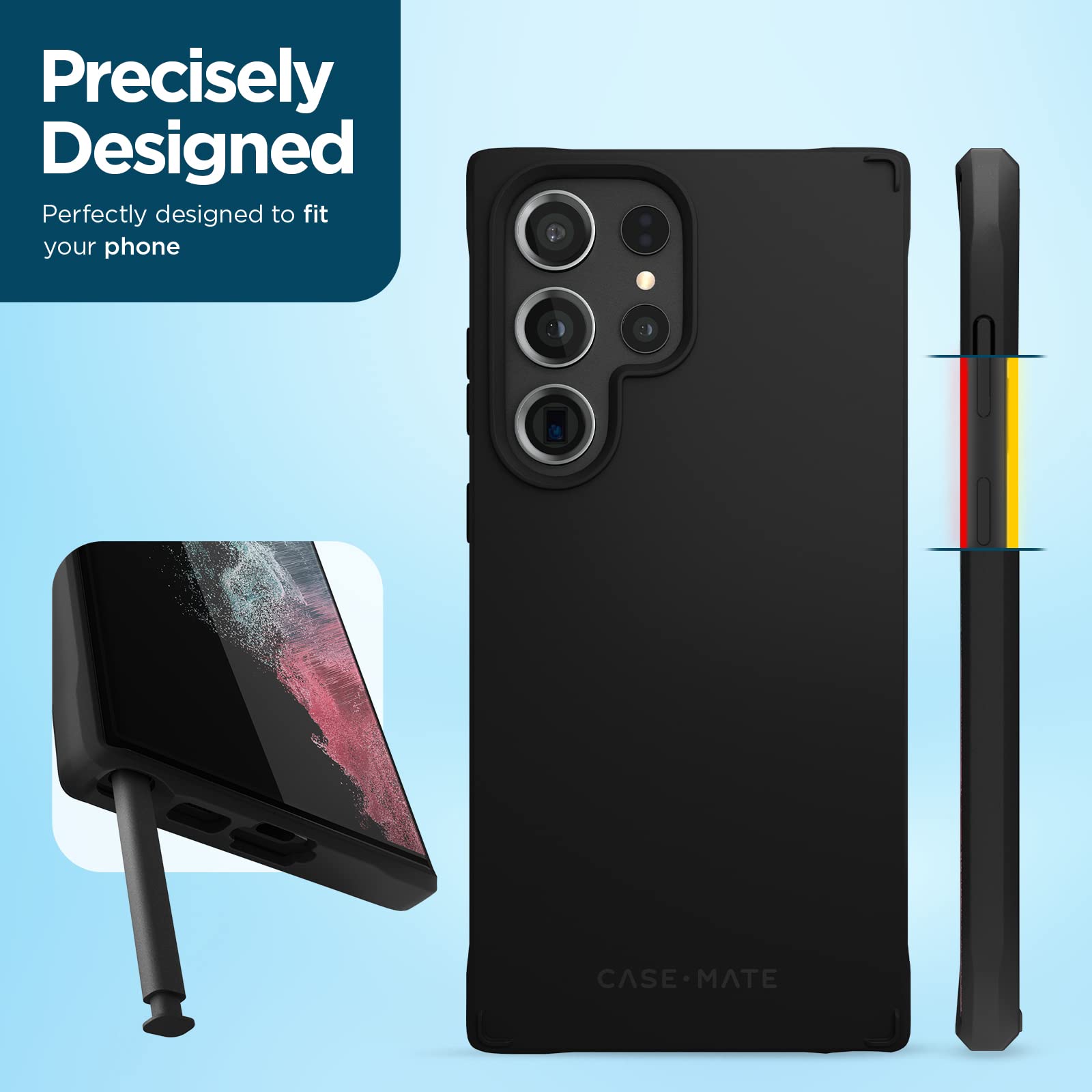 Case-Mate Samsung Galaxy S23 Ultra Case [3in1] with FlexiShield Screen Protector & Camera Lens Protector