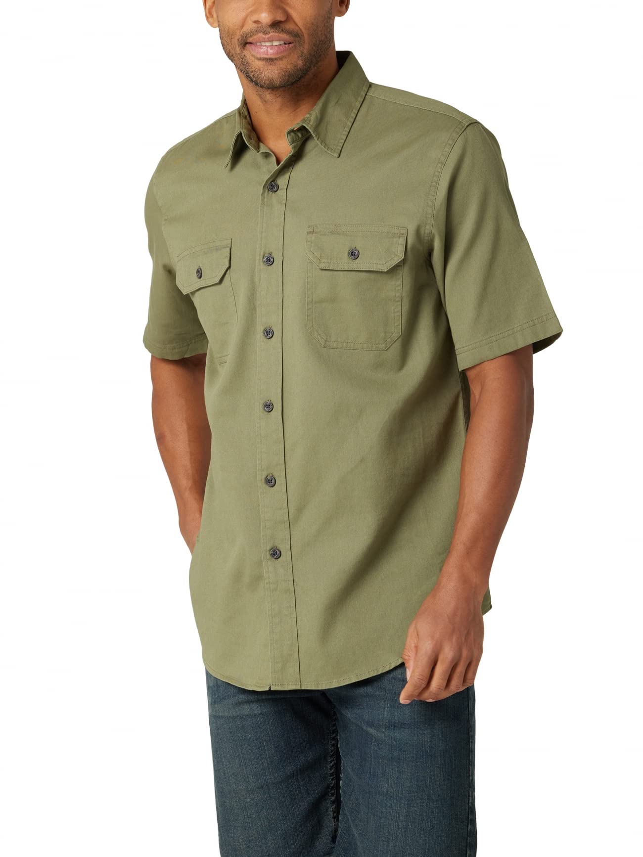 SIZE: XL - Sierra Designs Men's Short Sleeve Classic Woven Shirt, Olivine, X-Large