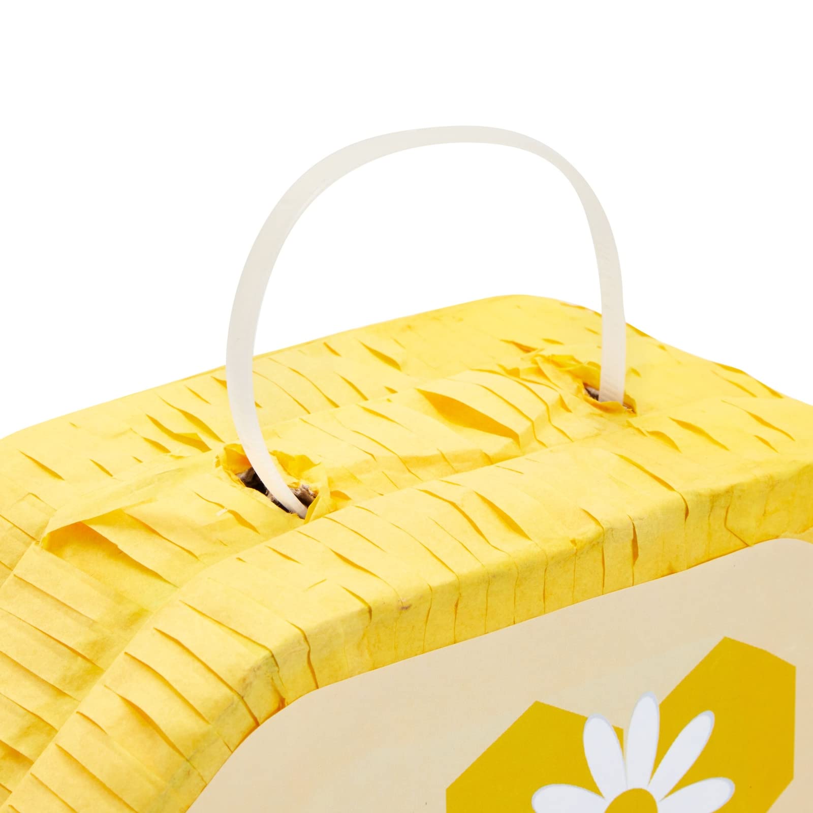 Blue Panda Number 1 Pinata for First Bee Day Party Decorations, Bumblebee, Honeycomb, Honey, and Sunflower Designs, Easy to Fill and Hang (Small, Yellow, 10.8x16.5x3 in)