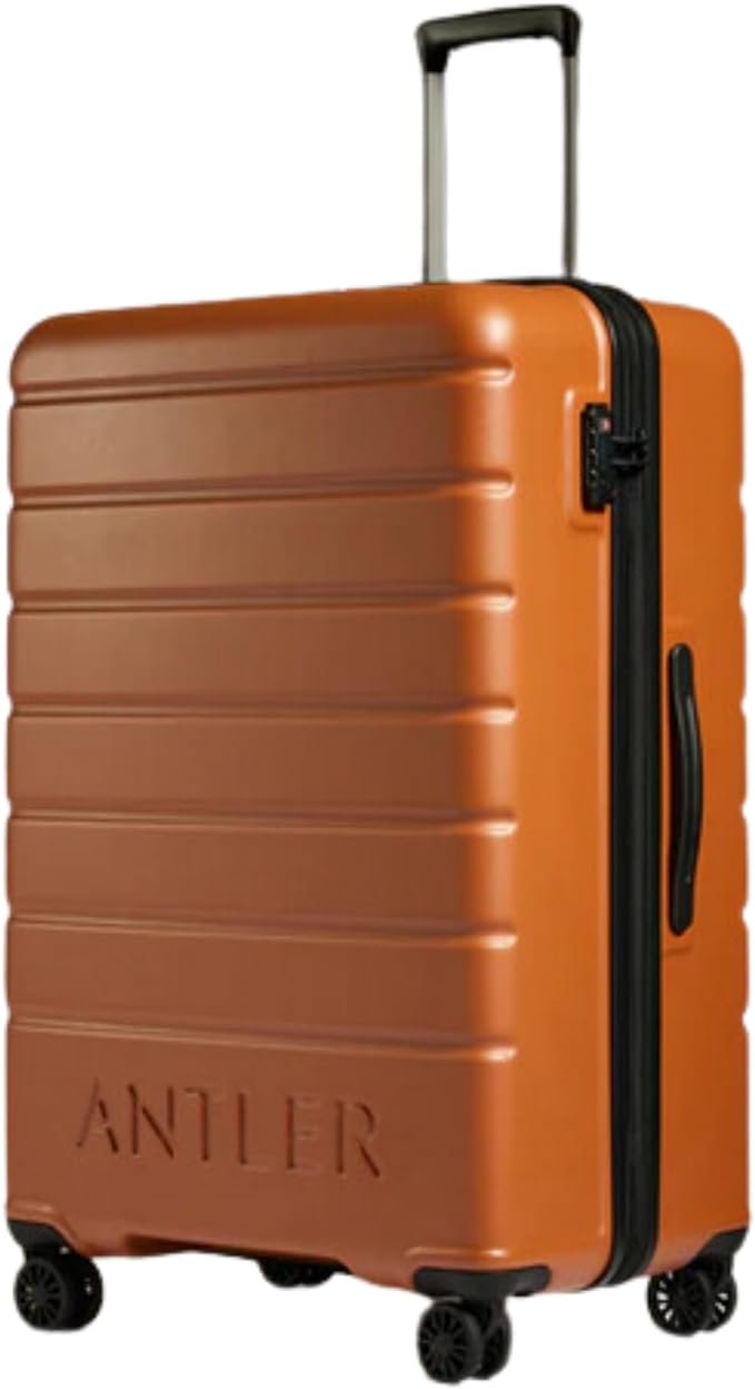 ANTLER Luggage Premium Polycarbonate Material TSA-combination lock, Lightweight Suitcase With 4 double spinner wheels And Expandable zip for Large and Medium (4717213015, Amber, 28T)