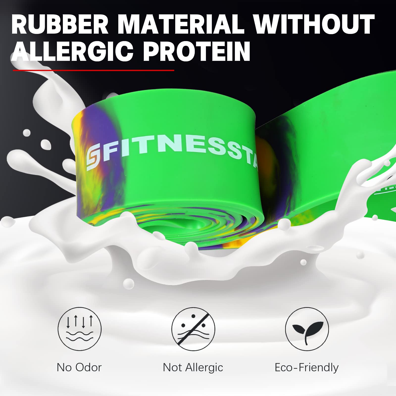 FITNESSTAO Resistance Band Sets, (5 Pack Green)