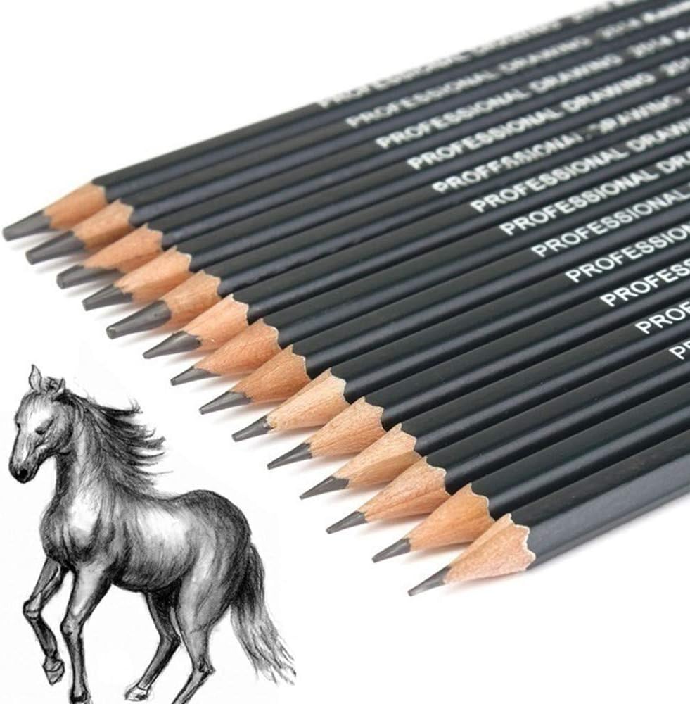 Flamingo Sketching Grade Pencil Set - Black (12-Pack)