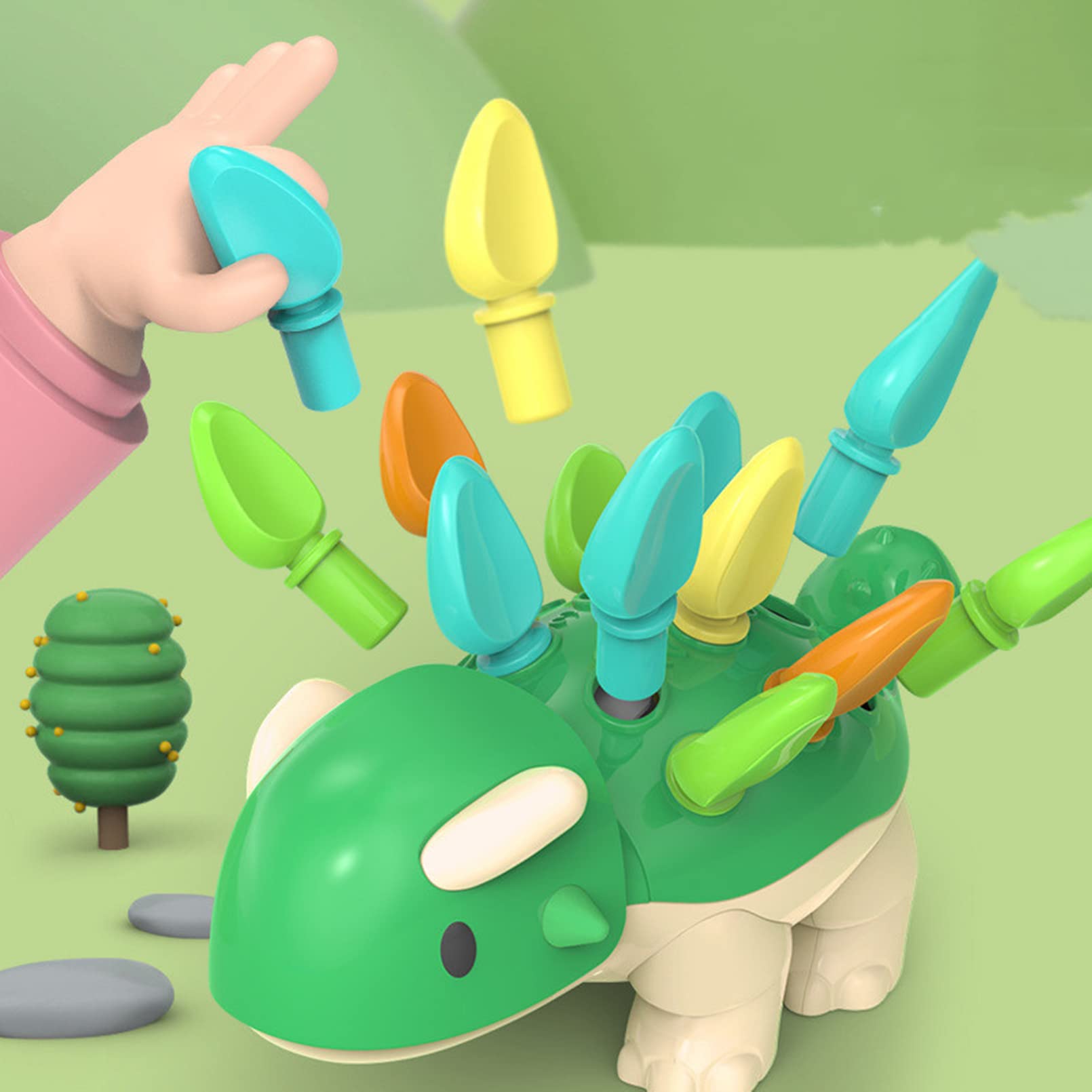 SEALED SPIKE Dinosaur Fine Motor Skills Toys for Toddlers Age 1-3 Years, Toddler Dinosaur Games, Dinosaur Plugging Toy Fine Motor Skills,Dino Toy Color & Number (Dinosaur Fine Motor Skills)
