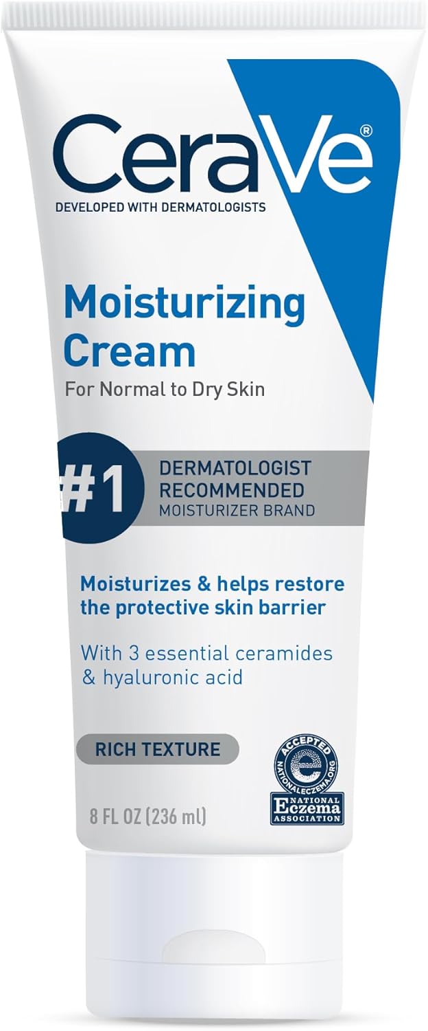 CeraVe, Moisturizing Cream, For Normal to Dry Skin, Daily Face Body Moisturizer (57g Travel Size)