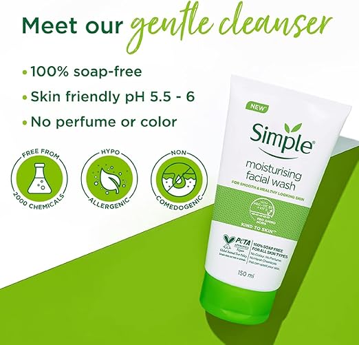 Simple Moisturizing Facial Wash Gentle & Hydrating | 50 ml