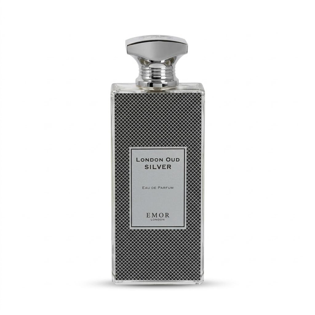 عطر ايمور او دو بارفان عود سيلفر من لندن 125 مل - عطر خشبي جلدي رجالي يدوم طويلاً