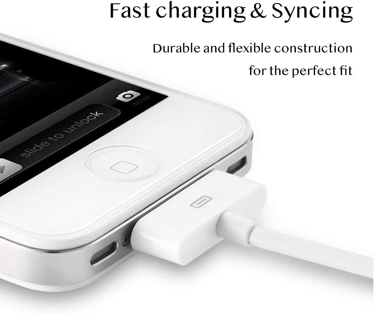 كابل شحن USB أبيض 30 سنًا - كابل مزامنة بيانات وشحن لأجهزة Apple