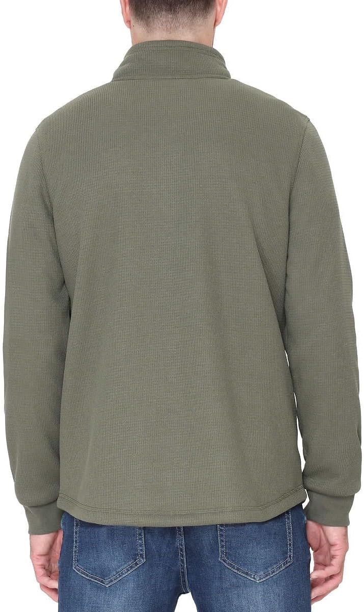 SIZE: S - BC Clothing Men’s Bonded Fleece Lined Body Lined Quarter Zip Pullover Top