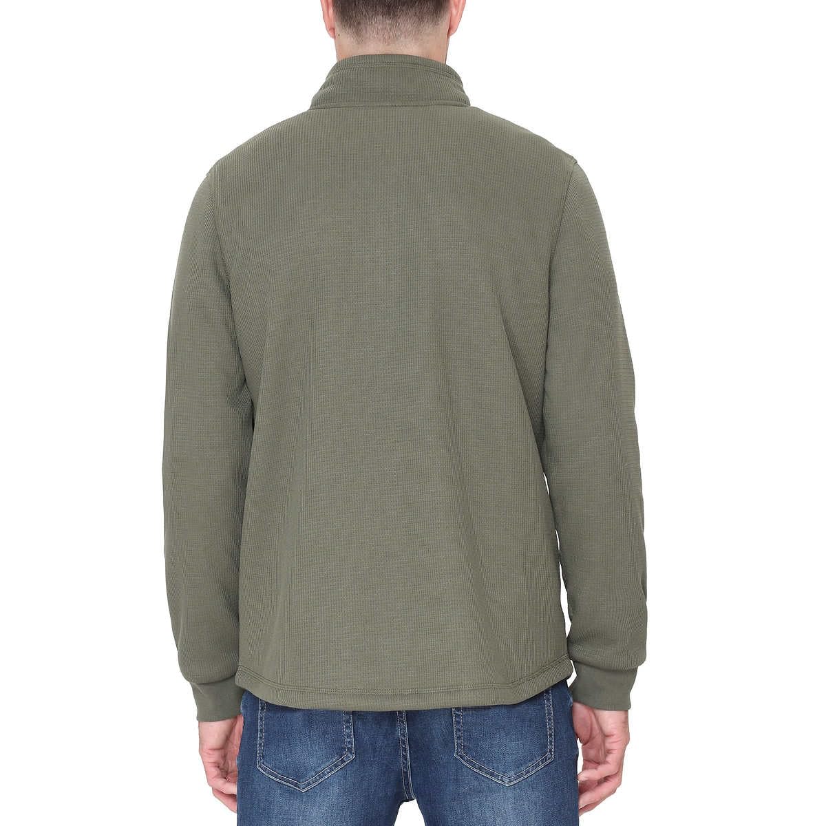 SIZE: S - BC Clothing Men’s Bonded Fleece Lined Body Lined Quarter Zip Pullover Top