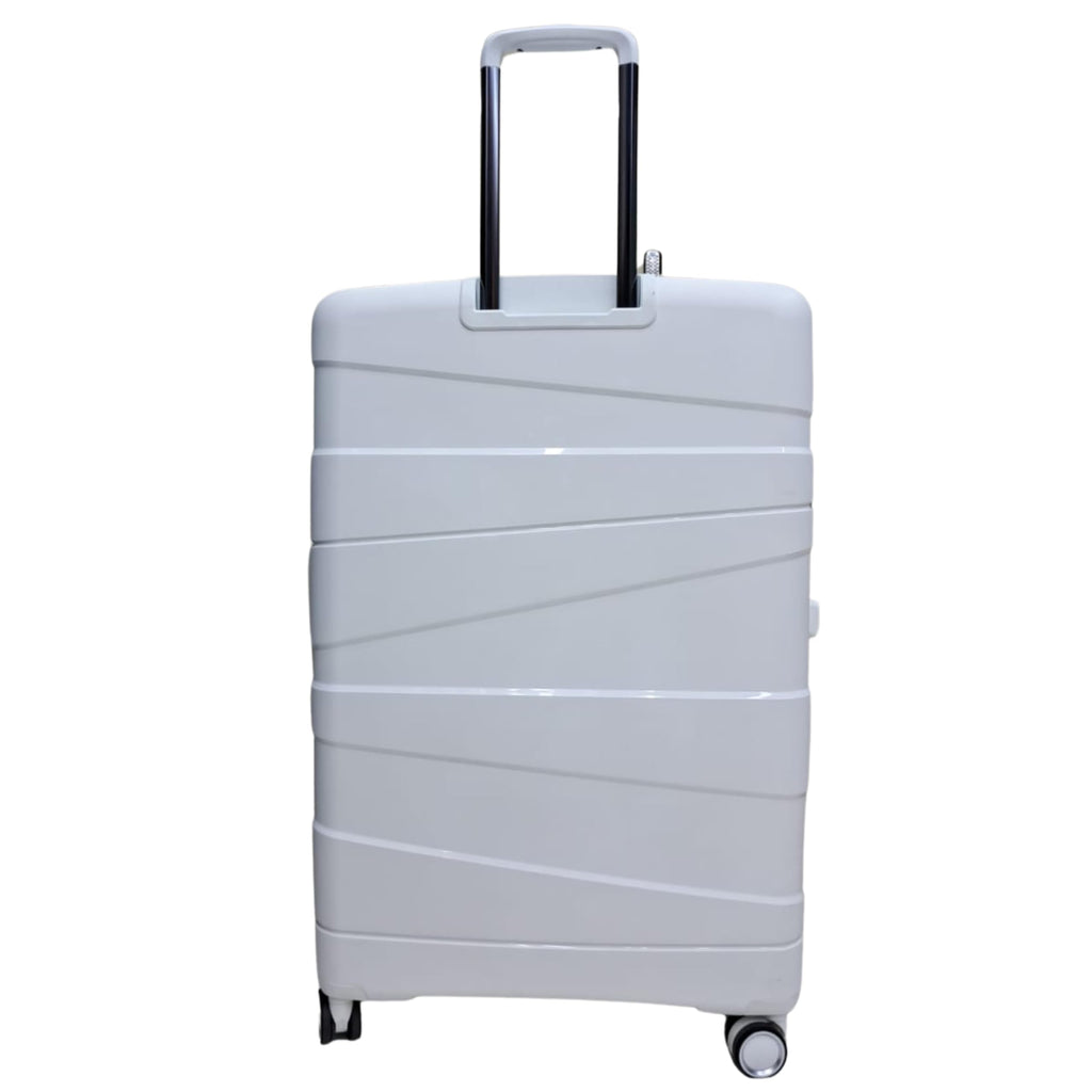 Pierre Cardin Zurich Hardshell Luggage Set – TSA Lock, Anti-Theft Double Zipper, White, Set of 3