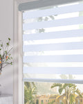 Persilux Blackout Zebra Blinds Dual Layer Roller Shades (91.44 W x 182.88 cm H, Light Grey)