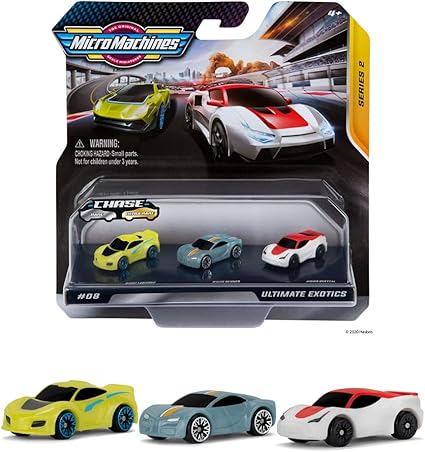 Micro Machines MMW0004 Starter Pack, Ultimate Exotic - Includes 3 Vehicles, Race Cars, Possibility of Something Strange - Toy Car Collection, Assorted Model