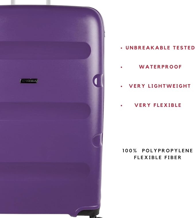 Sonada Unbreakable Luggage TSA Approved, ANTI Theft Double Zipper Suitcase for Travel, 4 Double Wheel (Set of 4, Acai Purple)